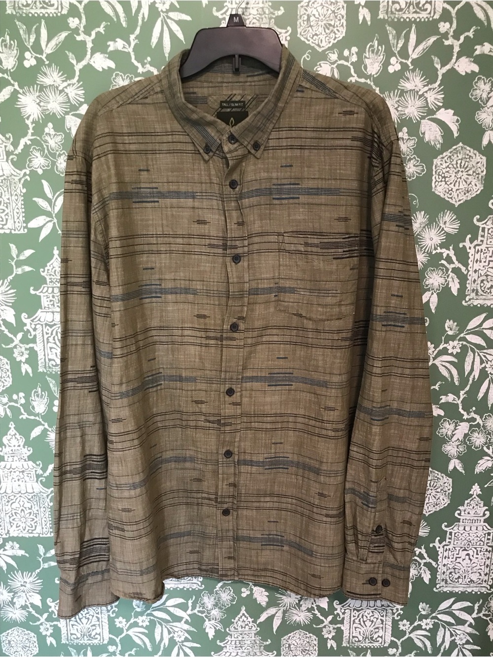 Prana Men's Green Button-Down Casual Shirt XLT